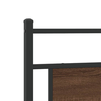 Testiera Rovere Marrone 107 cm in Legno Multistrato e Acciaio