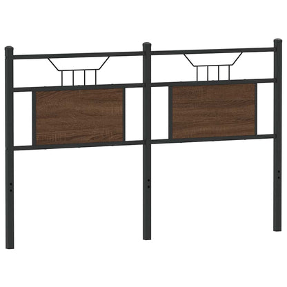 Testiera Rovere Marrone 137 cm in Legno Multistrato e Acciaio - homemem39