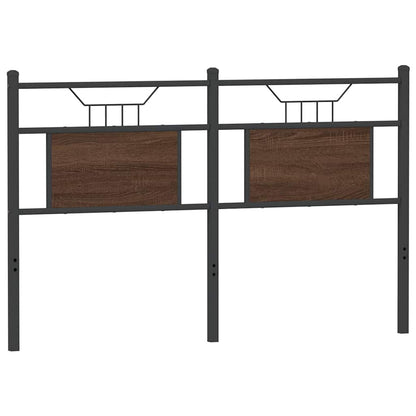 Testiera Rovere Marrone 137 cm in Legno Multistrato e Acciaio - homemem39