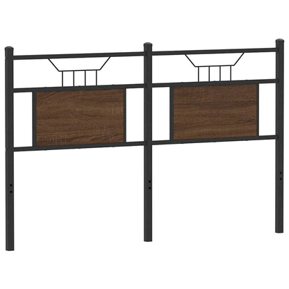 Testiera Rovere Marrone 150 cm in Legno Multistrato e Acciaio - homemem39