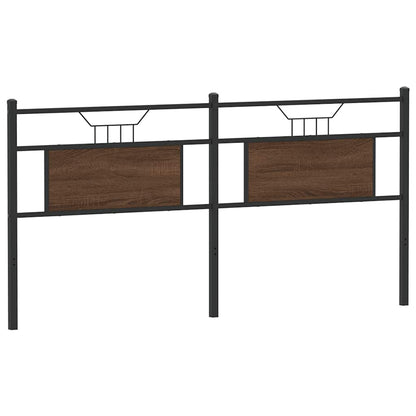 Testiera Rovere Marrone 180 cm in Legno Multistrato e Acciaio - homemem39