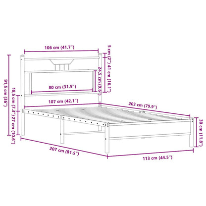 Giroletto senza Materasso Rovere Fumo 107x203 cm in Truciolato | homemem39