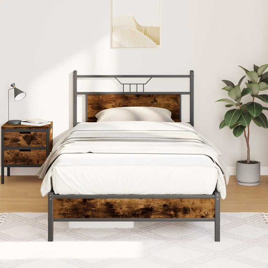Giroletto senza Materasso Rovere Fumo 107x203 cm in Truciolato | homemem39