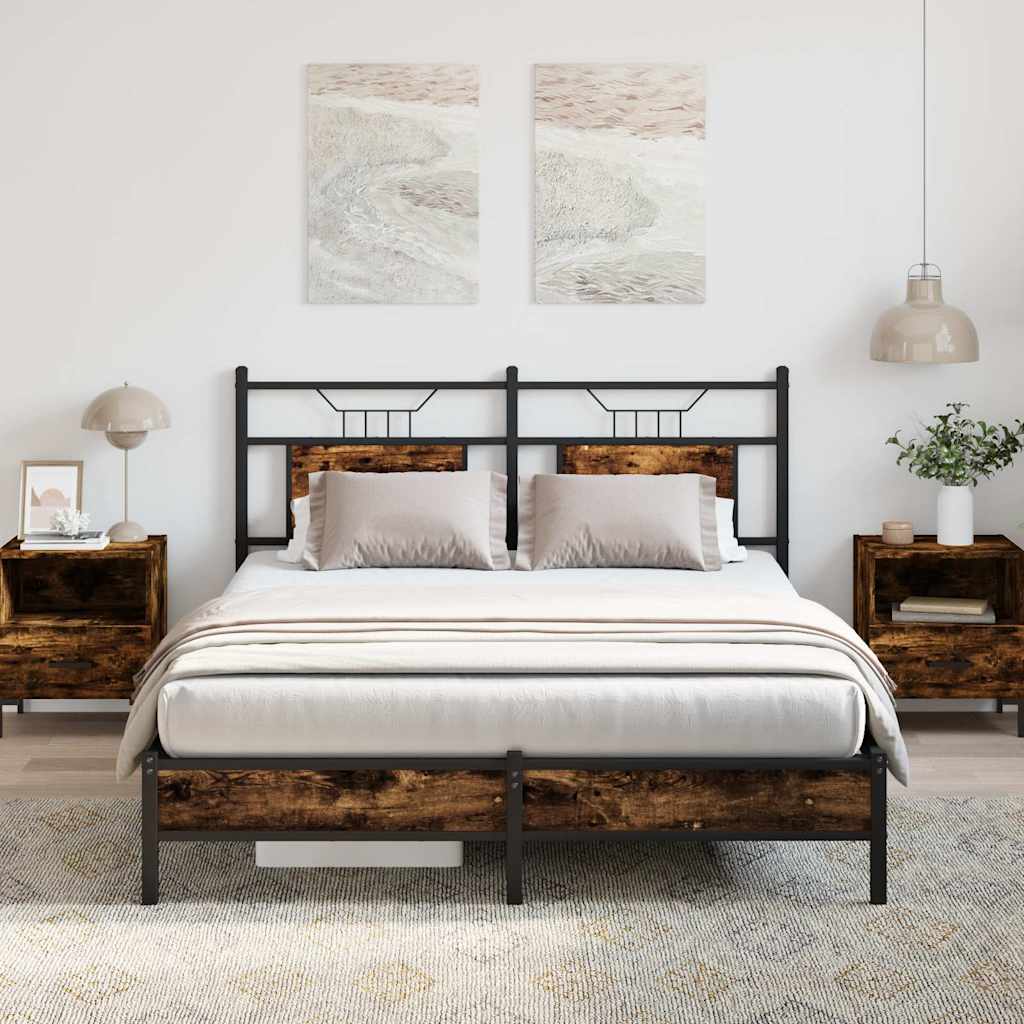 Giroletto senza Materasso Rovere Fumo 137x190 cm in Truciolato