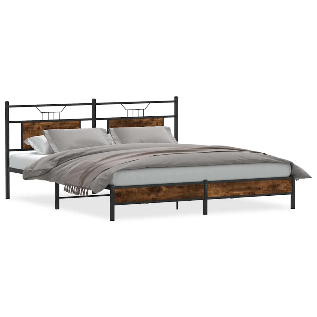 Giroletto senza Materasso Rovere Fumo 183x203 cm in Truciolato | homemem39