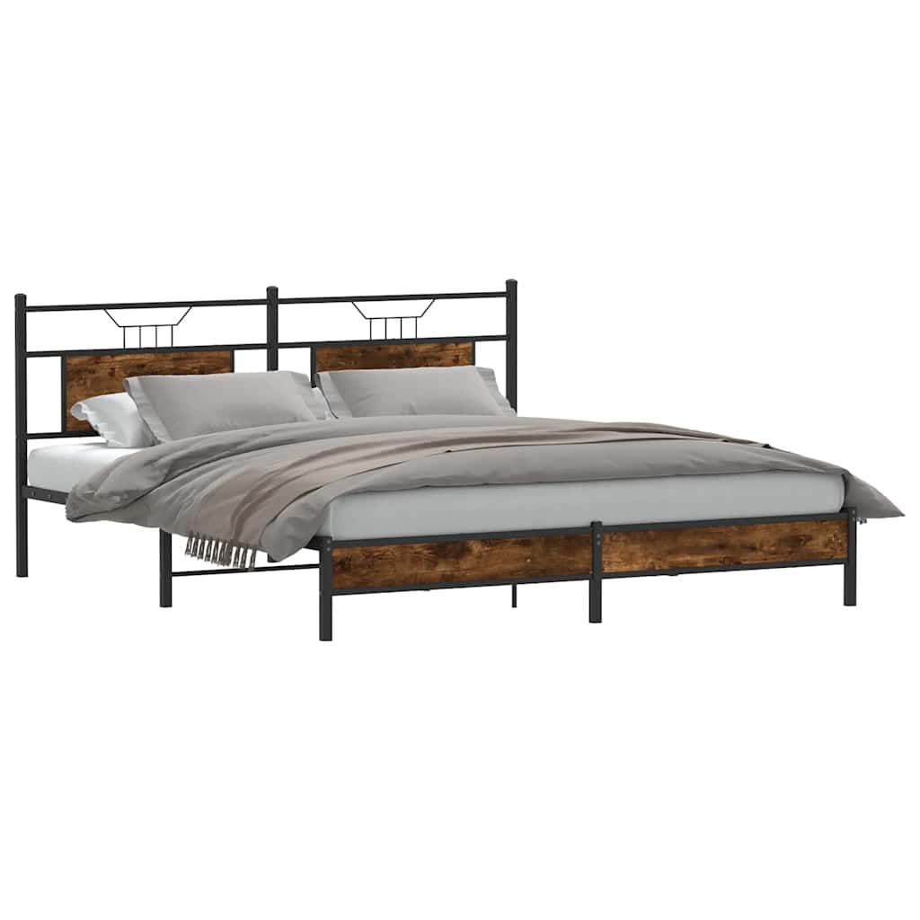 Giroletto senza Materasso Rovere Fumo 183x203 cm in Truciolato | homemem39