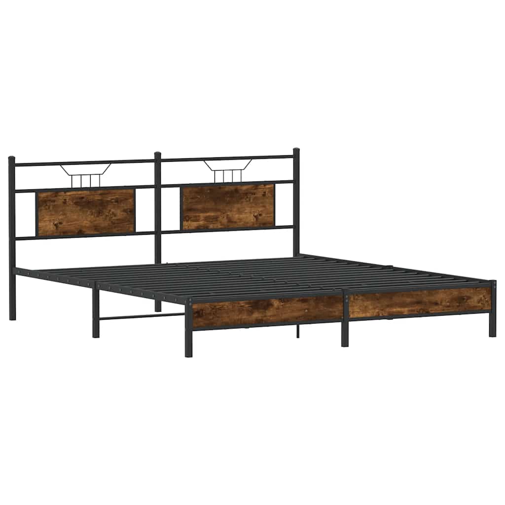Giroletto senza Materasso Rovere Fumo 183x203 cm in Truciolato | homemem39