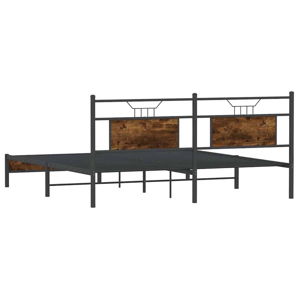 Giroletto senza Materasso Rovere Fumo 183x203 cm in Truciolato | homemem39
