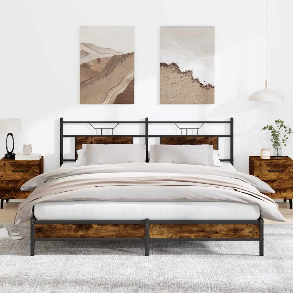Giroletto senza Materasso Rovere Fumo 183x203 cm in Truciolato | homemem39