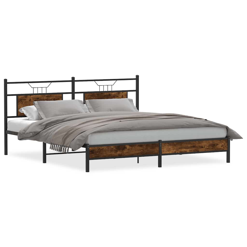 Giroletto senza Materasso Rovere Fumo 183x213 cm in Truciolato | homemem39