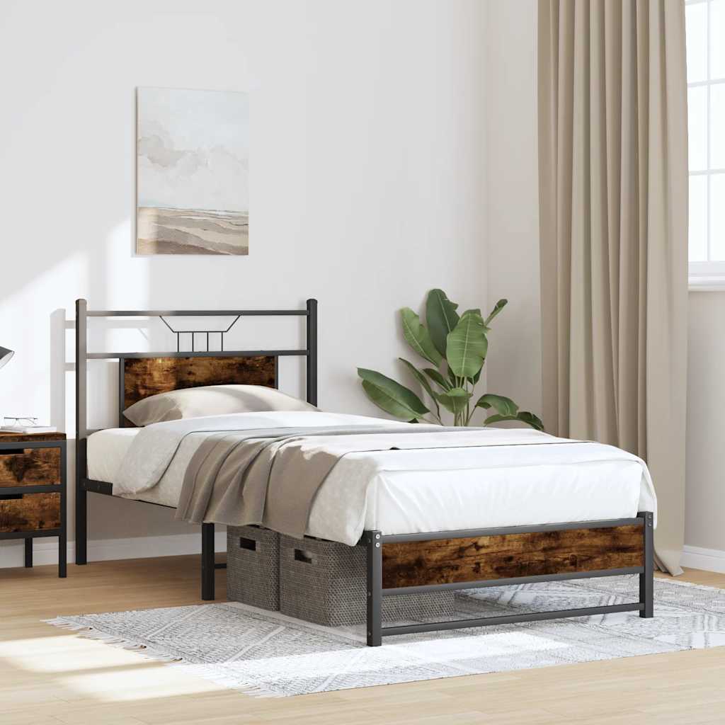 Giroletto senza Materasso Rovere Fumo 75x190 cm in Truciolato