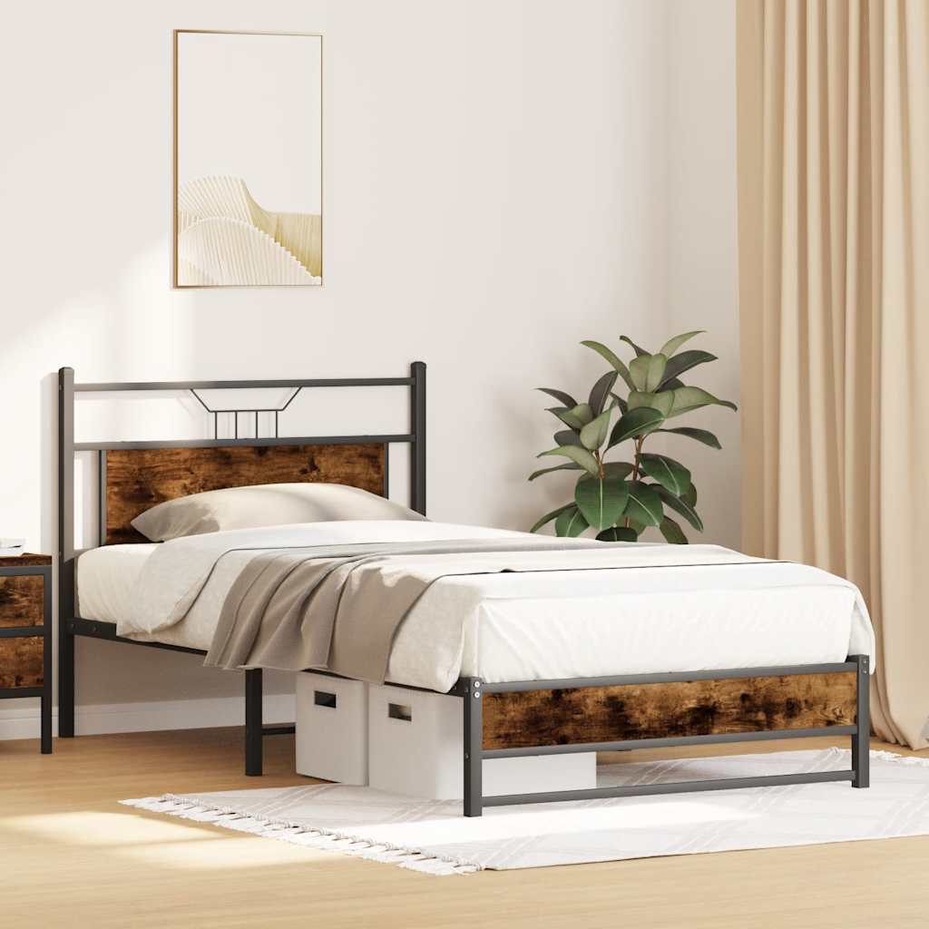 Giroletto senza Materasso Rovere Fumo 100x190 cm in Truciolato