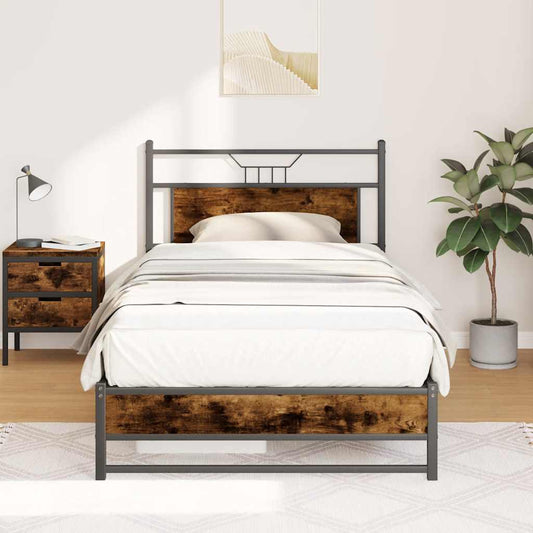 Giroletto senza Materasso Rovere Fumo 100x200 cm in Truciolato | homemem39
