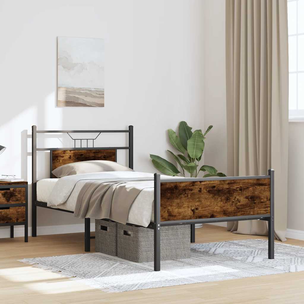 Giroletto senza Materasso Rovere Fumo 75x190 cm in Truciolato | homemem39