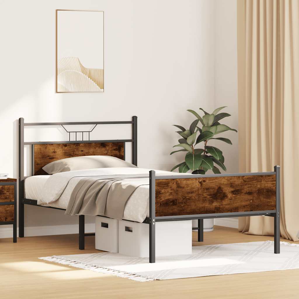 Giroletto senza Materasso Rovere Fumo 100x190 cm in Truciolato | homemem39