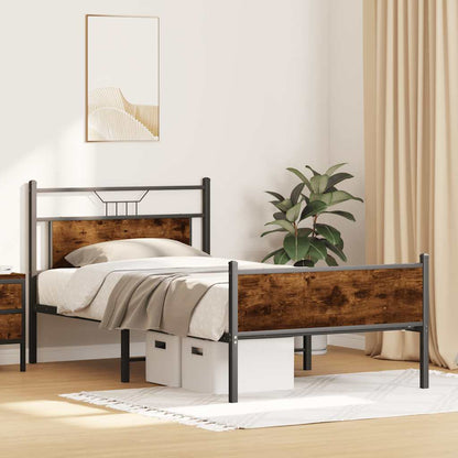 Giroletto senza Materasso Rovere Fumo 100x190 cm in Truciolato | homemem39