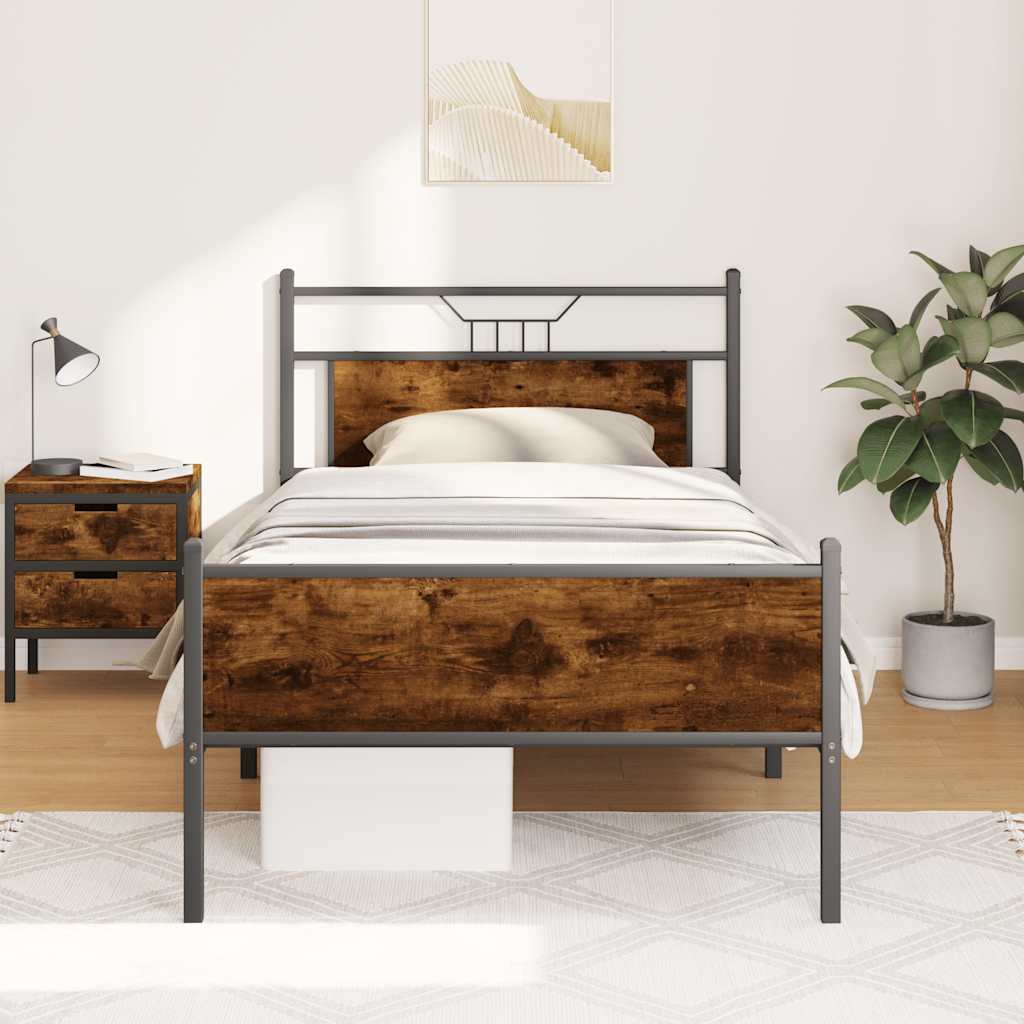 Giroletto senza Materasso Rovere Fumo 107x203 cm in Truciolato