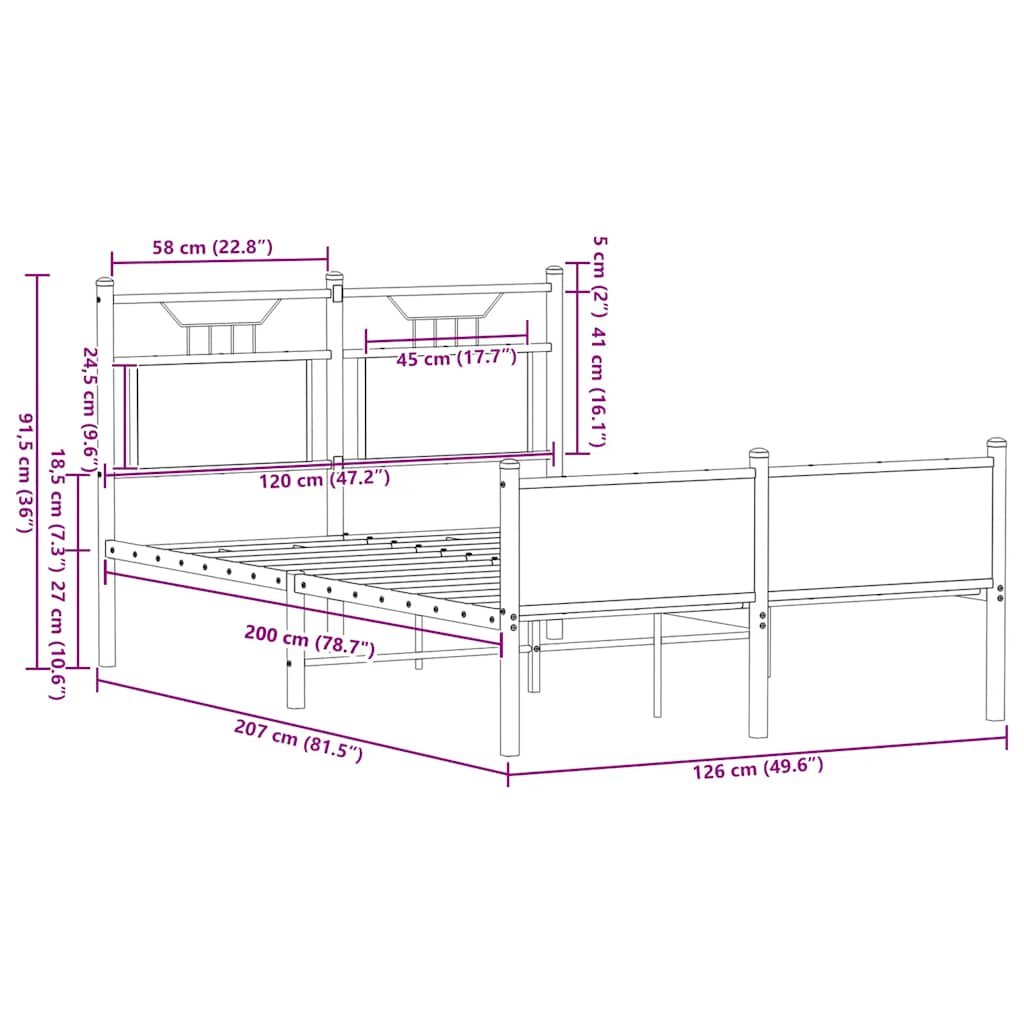 Giroletto senza Materasso Rovere Fumo 120x200 cm in Truciolato | homemem39