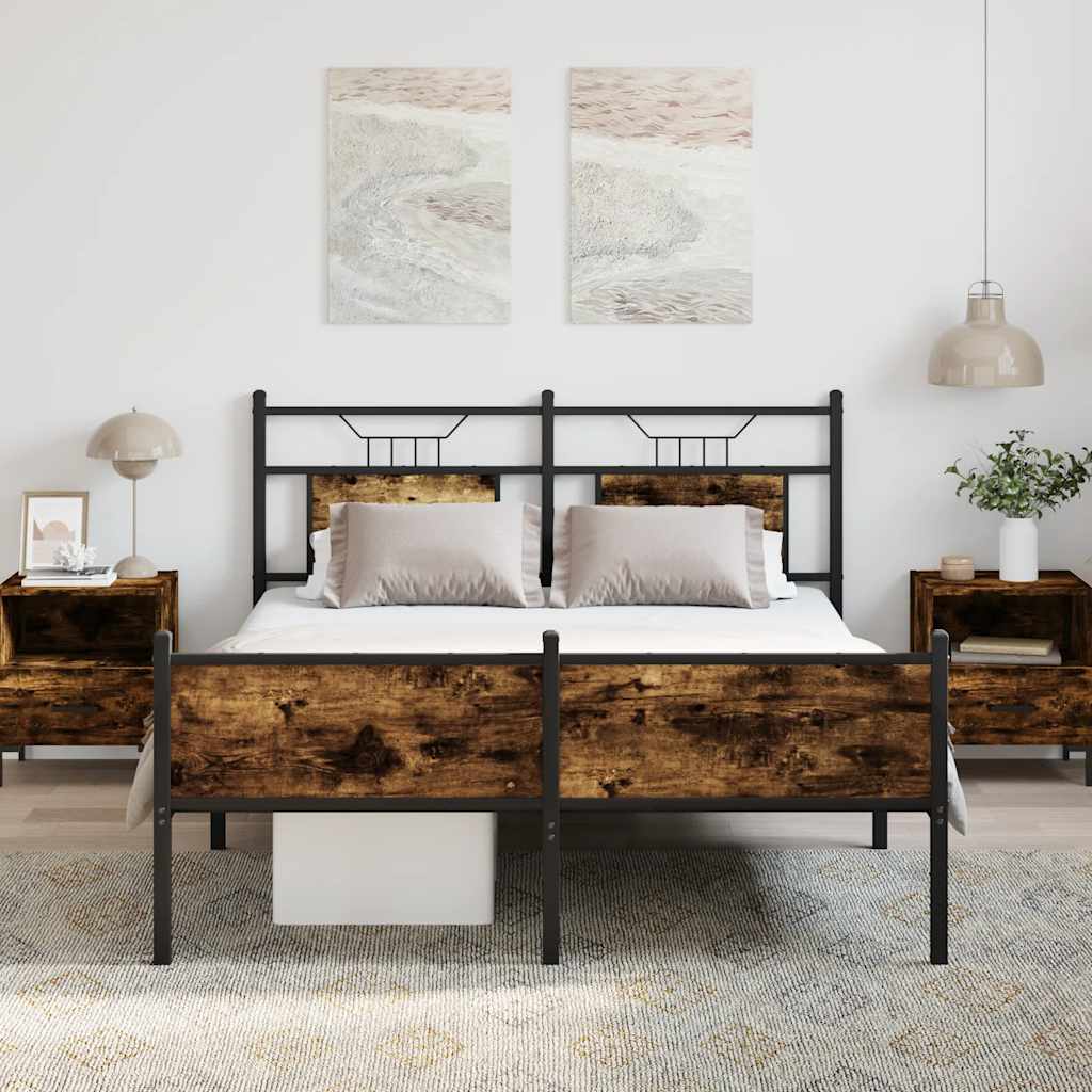 Giroletto senza Materasso Rovere Fumo 140x190 cm in Truciolato