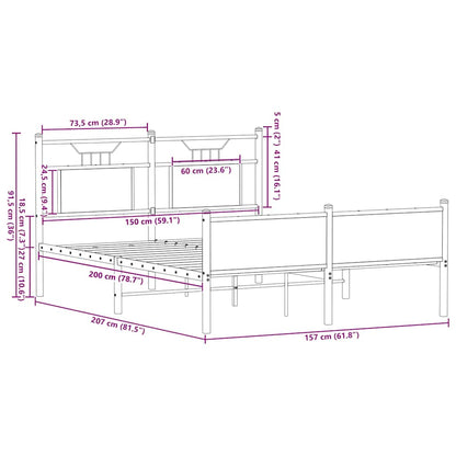 Giroletto senza Materasso Rovere Fumo 150x200 cm in Truciolato | homemem39
