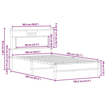 Giroletto senza Materasso Rovere Sonoma 100x200cm in Truciolato