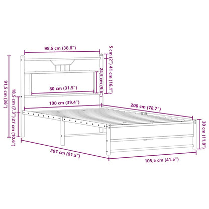 Giroletto senza Materasso Rovere Sonoma 100x200cm in Truciolato