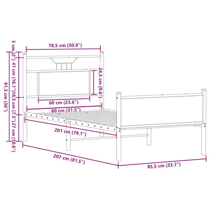 Giroletto senza Materasso Rovere Sonoma 80x200 cm in Truciolato | homemem39