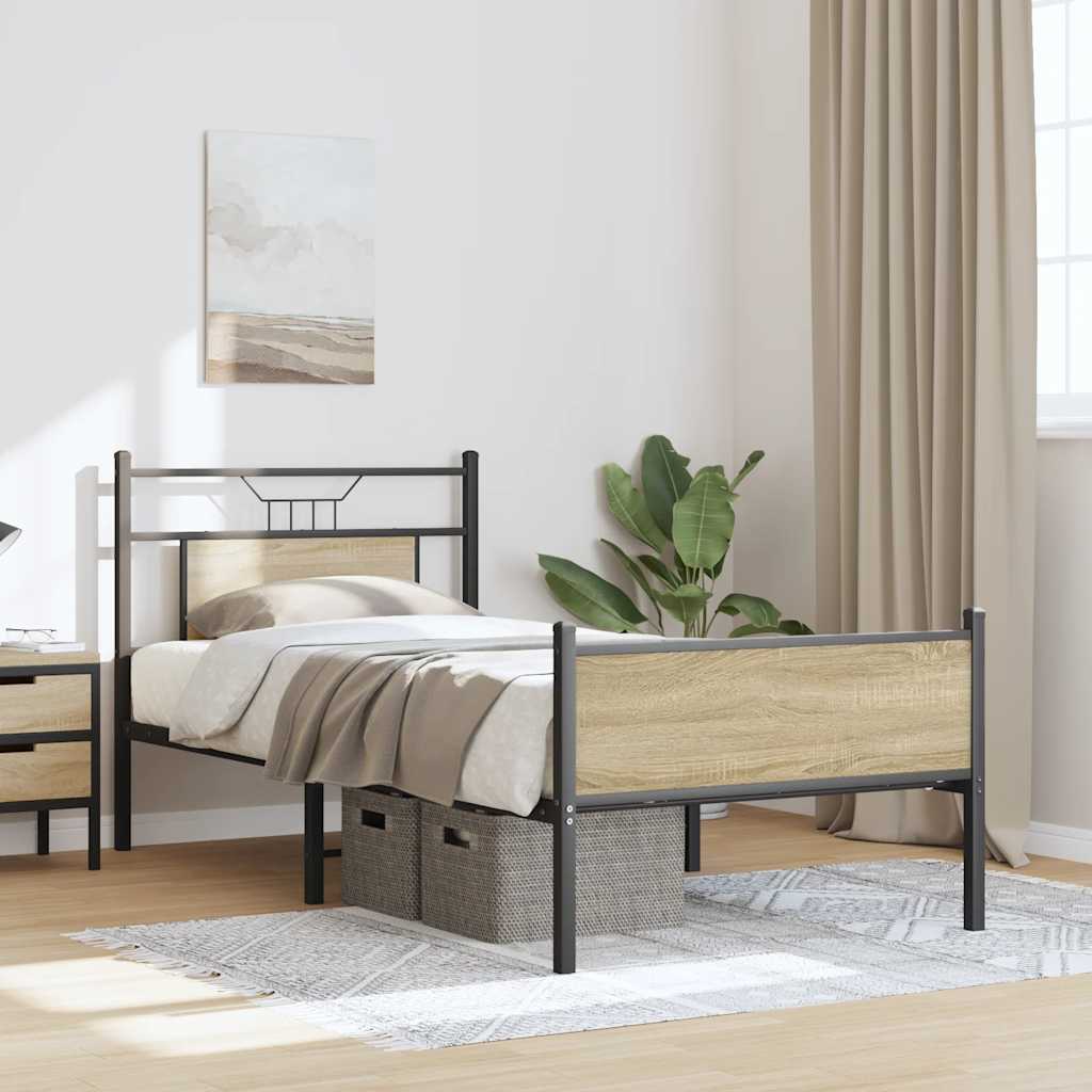 Giroletto senza Materasso Rovere Sonoma 90x200 cm in Truciolato | homemem39