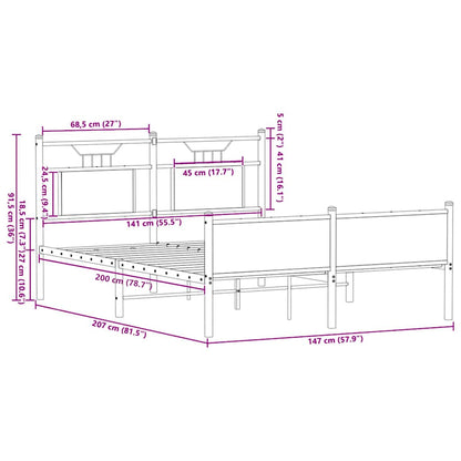 Giroletto senza Materasso Rovere Sonoma 140x200cm in Truciolato