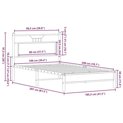 Giroletto senza Materasso Rovere Marrone 100x200 cm Truciolato | homemem39