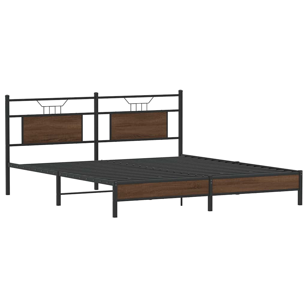 Giroletto senza Materasso Rovere Marrone 183x203 cm Truciolato | homemem39