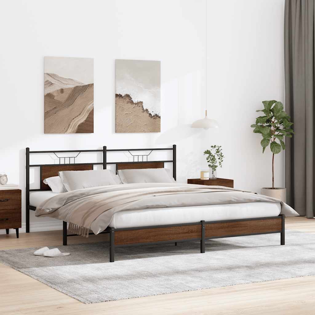 Giroletto senza Materasso Rovere Marrone 183x203 cm Truciolato