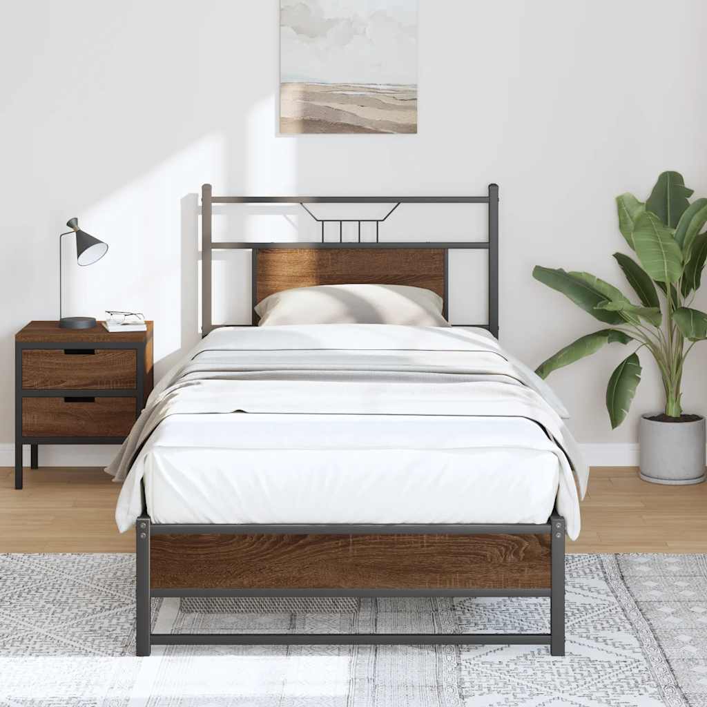 Giroletto senza Materasso Rovere Marrone 75x190cm in Truciolato | homemem39