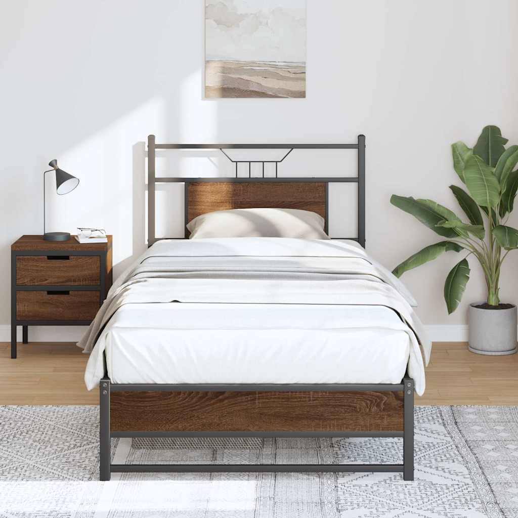 Giroletto senza Materasso Rovere Marrone 90x190cm in Truciolato | homemem39