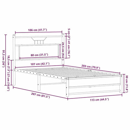 Giroletto senza Materasso Rovere Marrone 107x203 cm Truciolato | homemem39