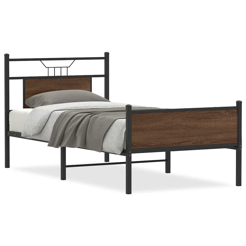 Giroletto senza Materasso Rovere Marrone 90x190cm in Truciolato | homemem39