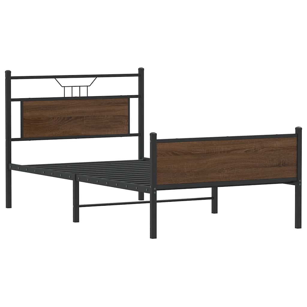 Giroletto senza Materasso Rovere Marrone 100x190 cm Truciolato | homemem39