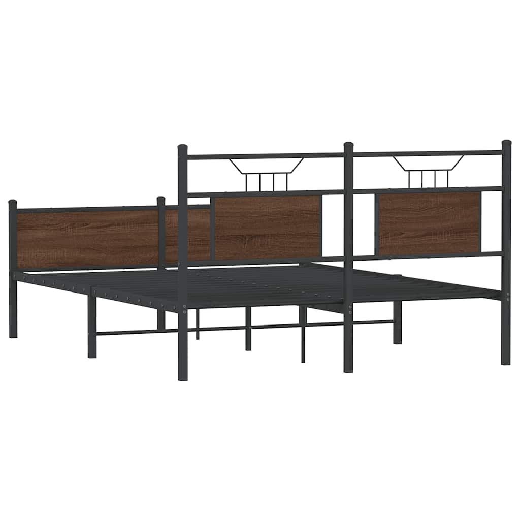 Giroletto senza Materasso Rovere Marrone 137x190 cm Truciolato | homemem39