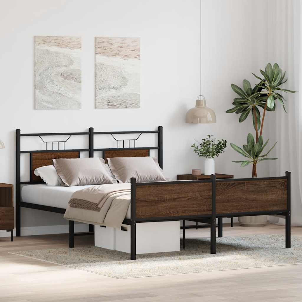 Giroletto senza Materasso Rovere Marrone 140x190 cm Truciolato
