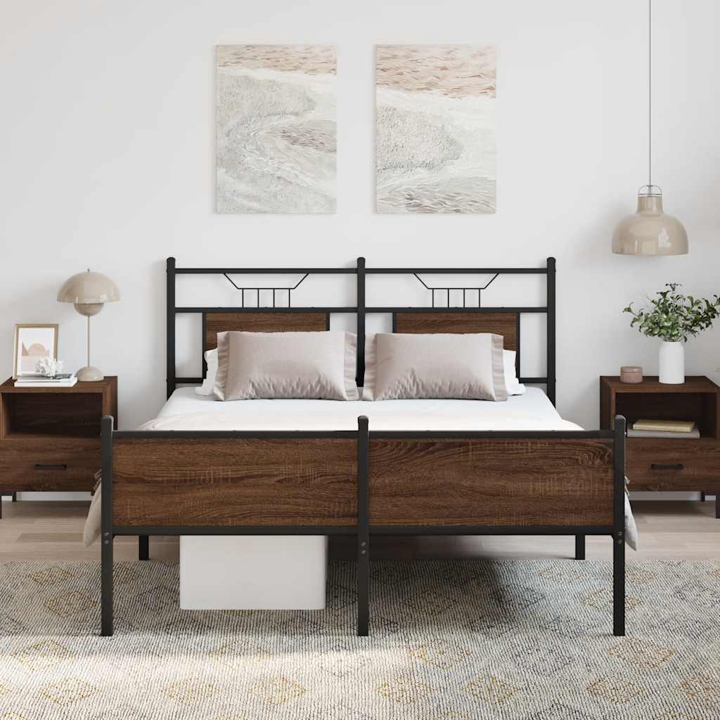 Giroletto senza Materasso Rovere Marrone 140x200 cm Truciolato