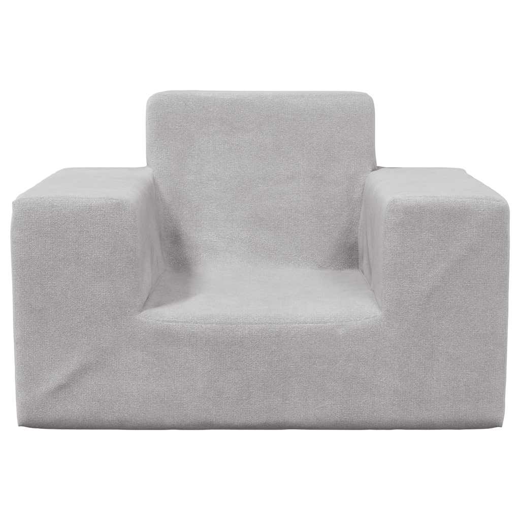 Divano per Bambini Grigio Chiaro in Morbido Peluche | homemem39