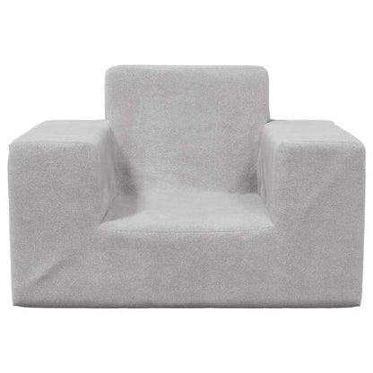 Divano per Bambini Grigio Chiaro in Morbido Peluche | homemem39