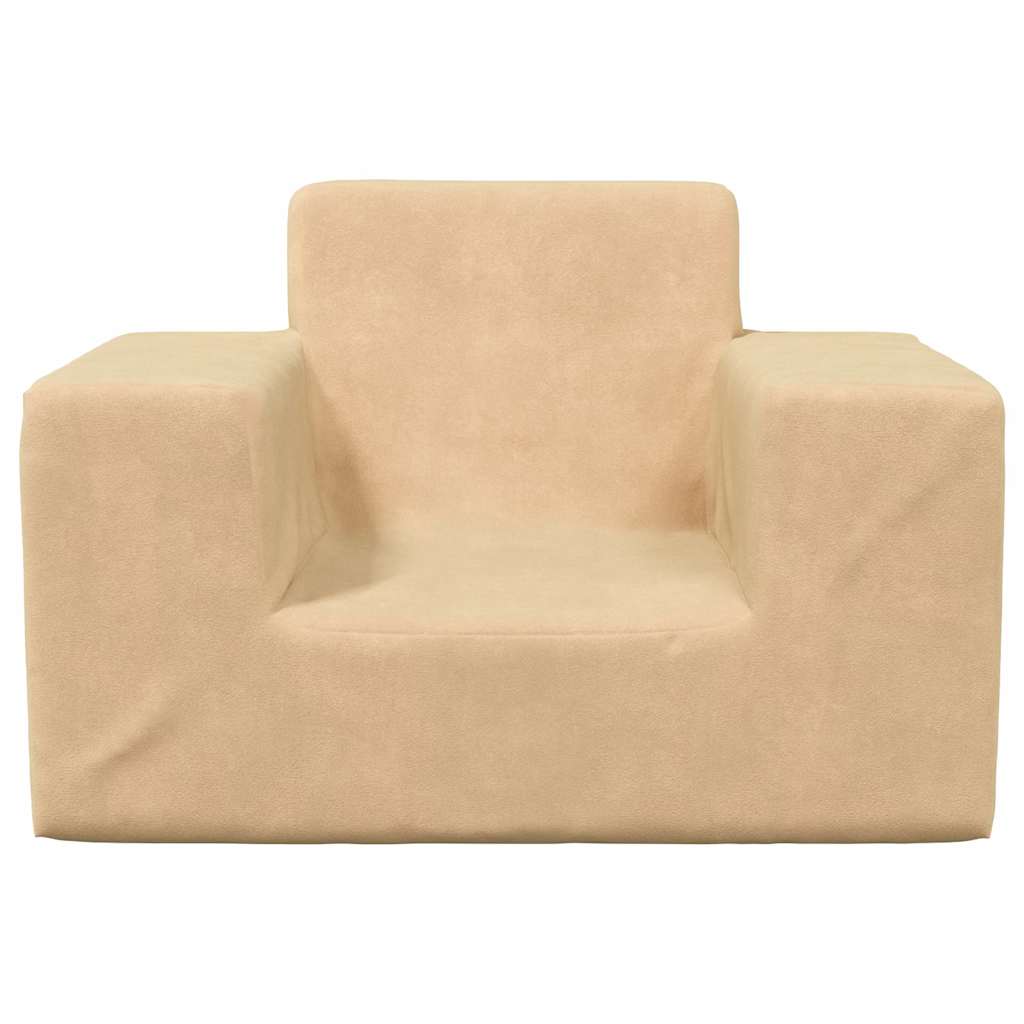 Divano per Bambini Crema in Morbido Peluche | homemem39