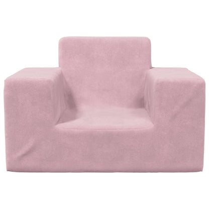 Divano per Bambini Rosa in Morbido Peluche | homemem39