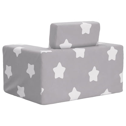 Divano Letto Bambini Grigio Chiaro con Stelle Morbido Peluche | homemem39