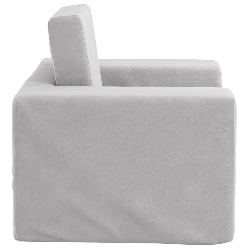 Divano per Bambini Grigio Chiaro in Morbido Peluche | homemem39