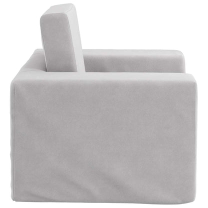 Divano per Bambini Grigio Chiaro in Morbido Peluche | homemem39