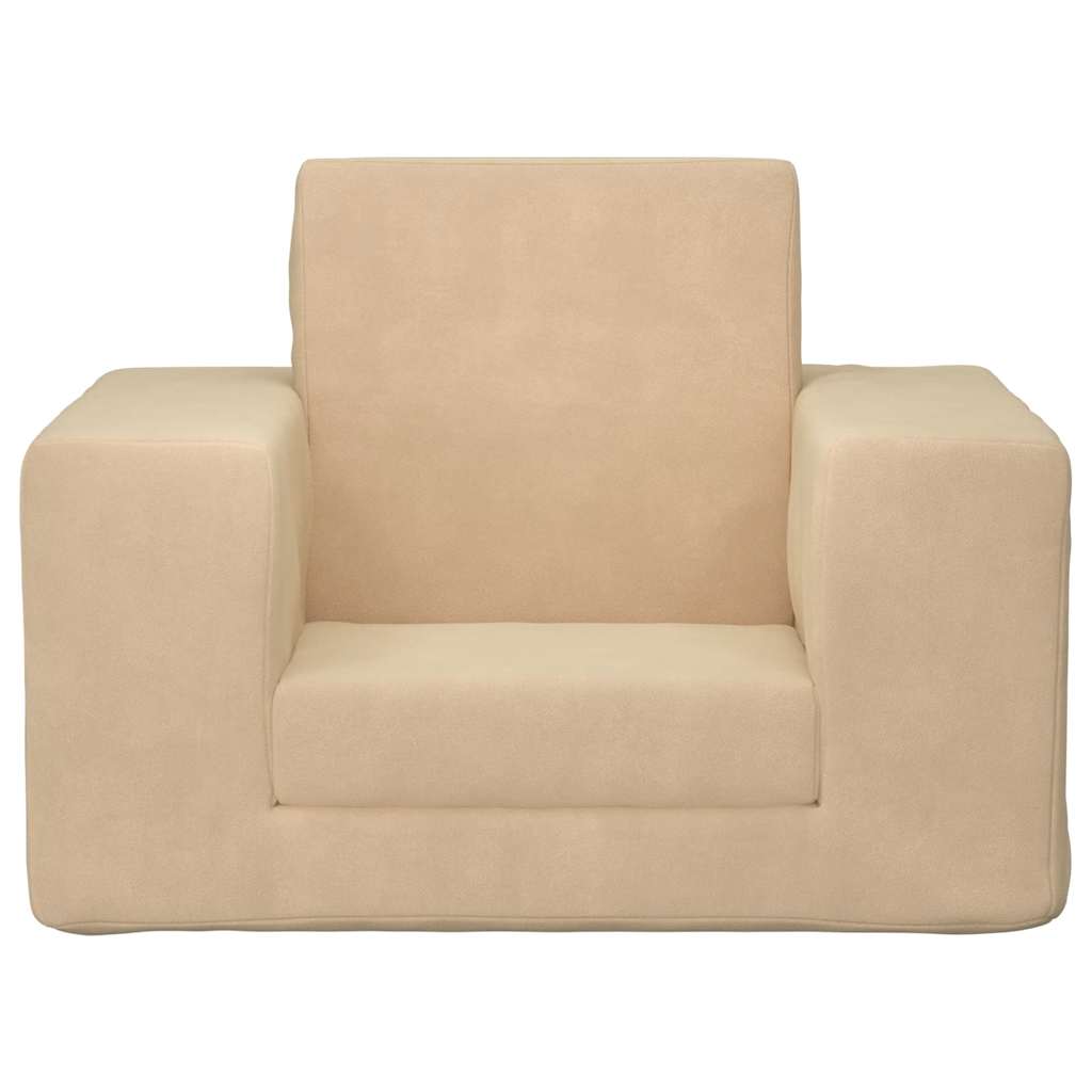 Divano Letto per Bambini Crema in Morbido Peluche | homemem39