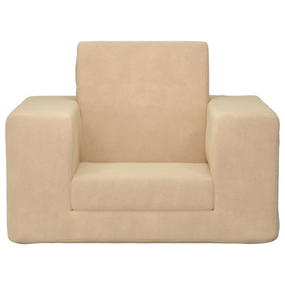 Divano Letto per Bambini Crema in Morbido Peluche | homemem39