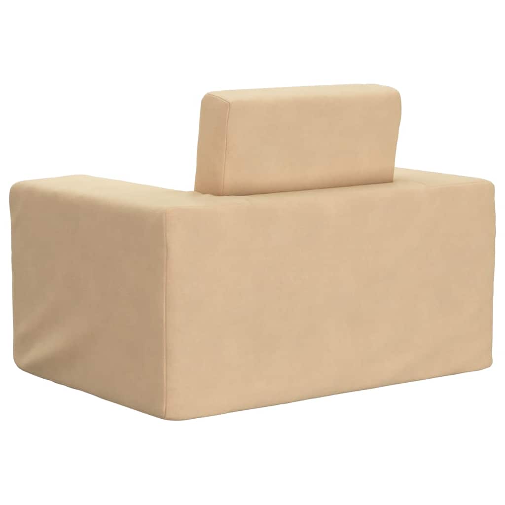 Divano Letto per Bambini Crema in Morbido Peluche | homemem39
